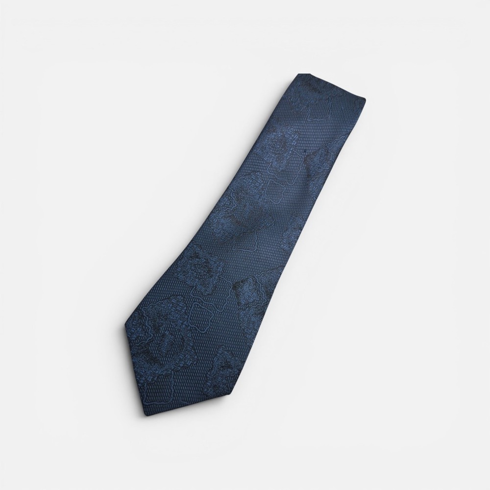 Vintage Prince Bellini Blue Textured Pattern Men's Necktie - Italian Styled